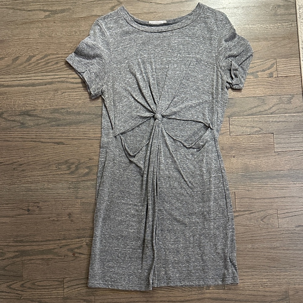 Women’s Honey Punch Urban Outfitters Gray Knot-Front Mini Tunic Dress M/L